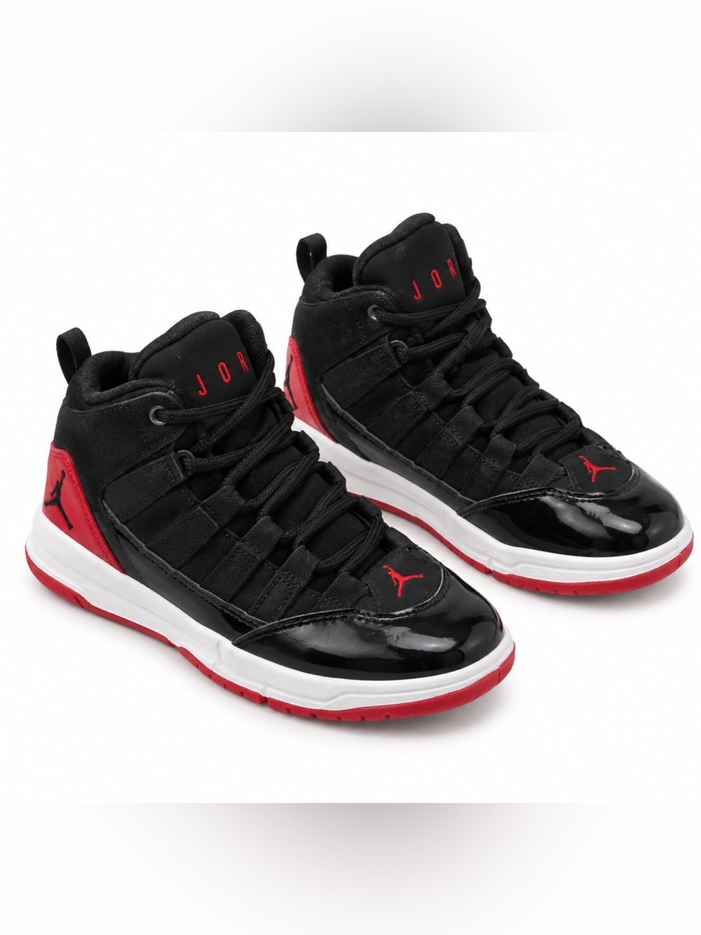 Jordan Boys Black & Red High-Top Sneakers Toddler Size 12